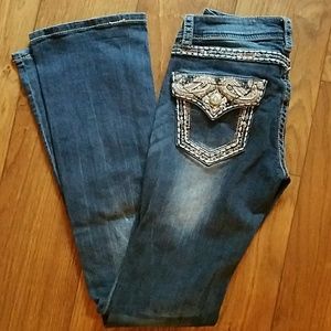 Grace In LA jeans - bronze and white detail